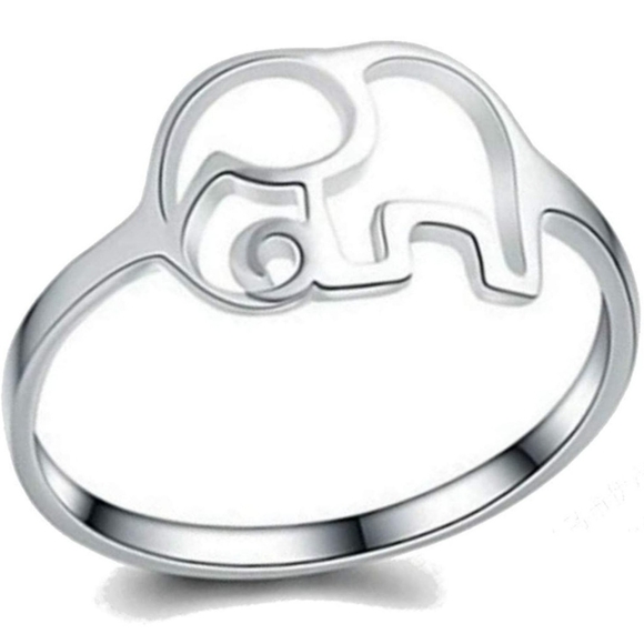 925 stamped elephant ring size 5-12 - Picture 2 of 2